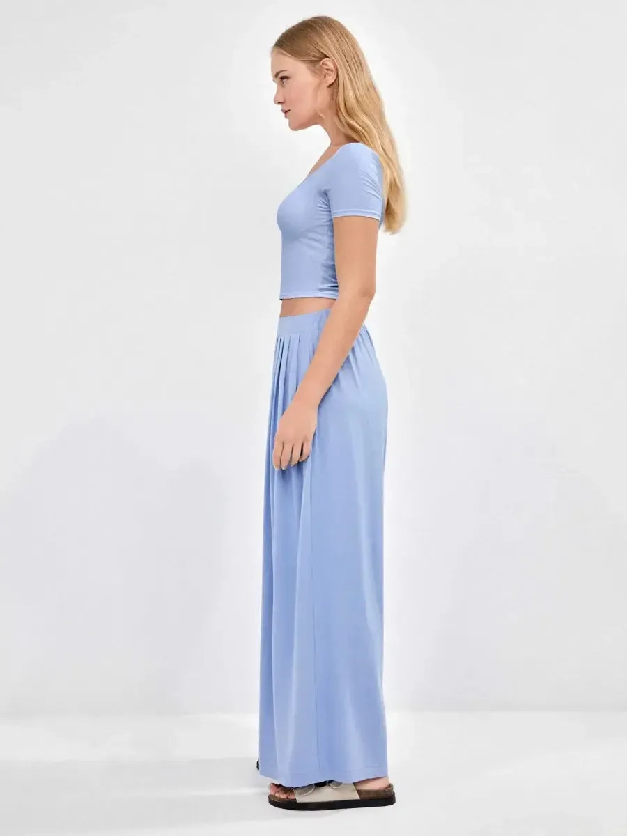 Pantalone largo over in viscosa Gisela 70021