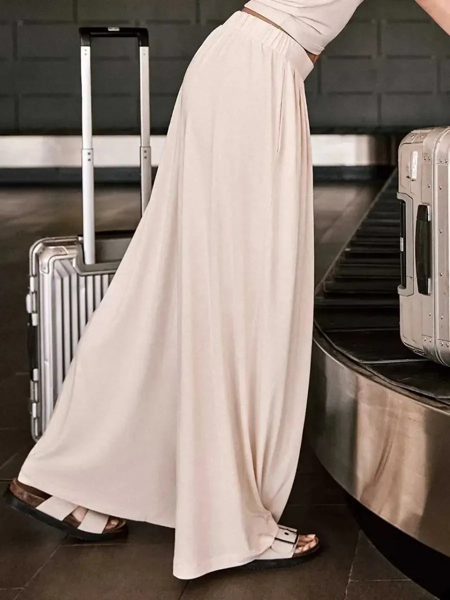 Pantalone largo over in viscosa Gisela 70021