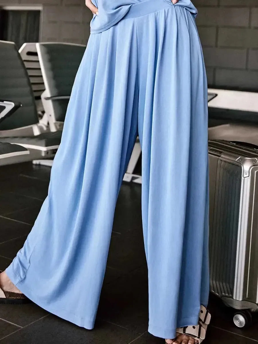 Pantalone largo over in viscosa Gisela 70021