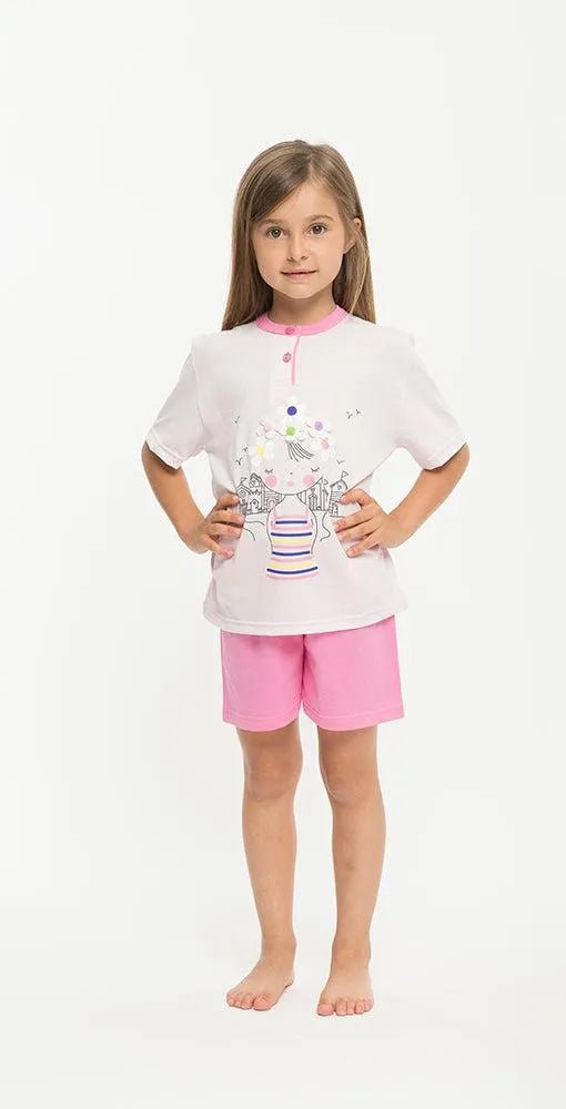 Pigiama Gary bambina mezza manica pantaloncino P25045