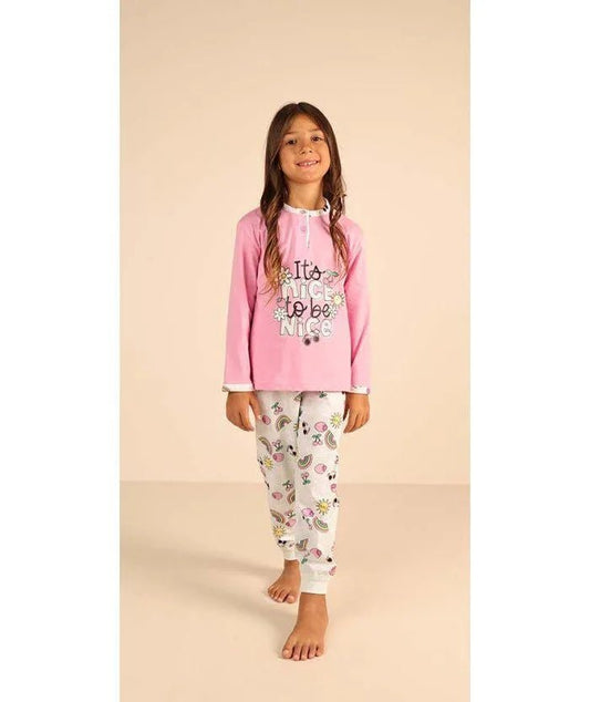 Pigiama Gary bambina/ragazza manica lunga 2 bottoni Z30010