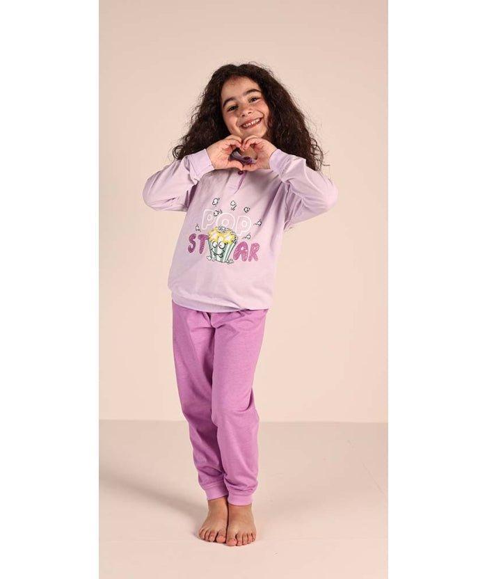 Pigiama Gary cotone bambina manica lunga 2 bottoni 2128