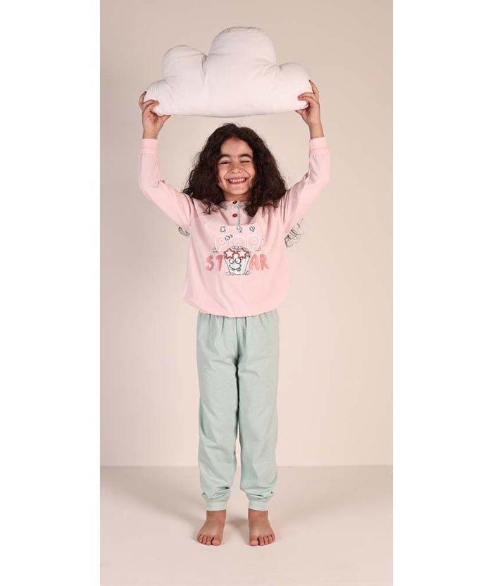 Pigiama Gary cotone bambina manica lunga 2 bottoni 2128