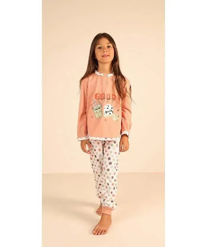 Pigiama Gary cotone bambina manica lunga 2 bottoni Z20006