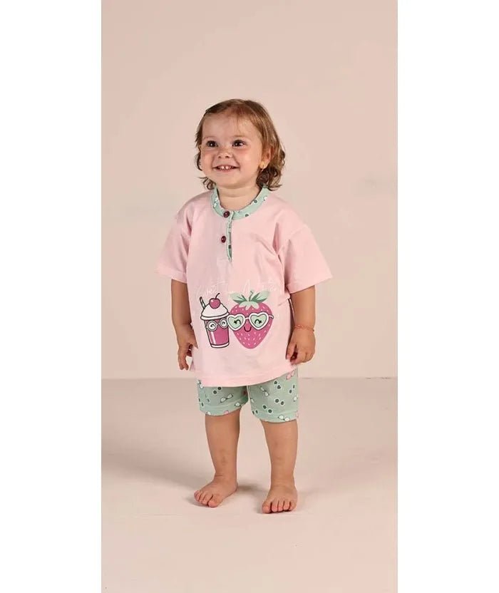 Pigiama Gary neonata bambina manica corta puro cotone jersey 1112