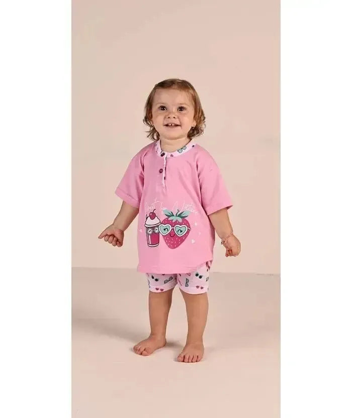 Pigiama Gary neonata bambina manica corta puro cotone jersey 1112