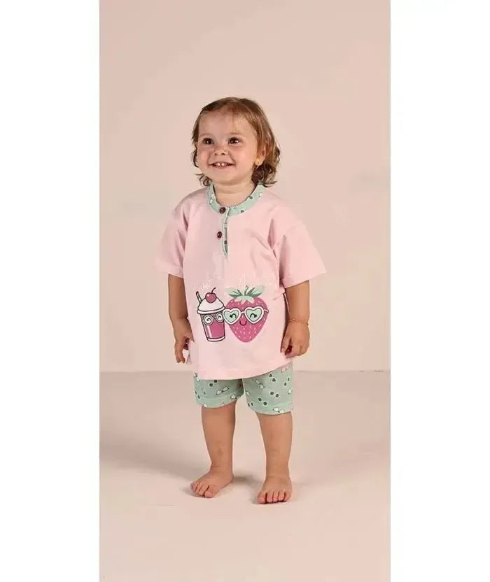Pigiama Gary neonata bambina manica corta puro cotone jersey 1112