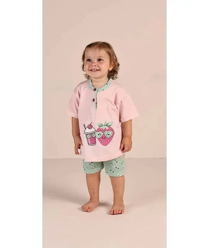 Pigiama Gary neonata bambina manica corta puro cotone jersey 1112