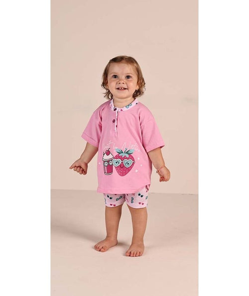 Pigiama Gary neonata bambina manica corta puro cotone jersey 1112