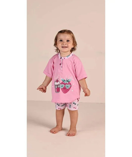 Pigiama Gary neonata bambina manica corta puro cotone jersey 1112