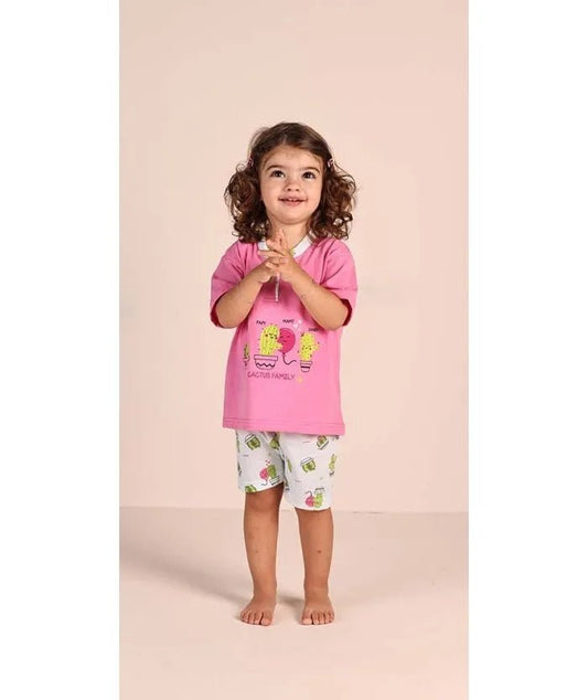 Pigiama Gary neonata bambina manica corta puro cotone jersey 1114
