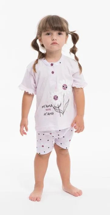 Pigiama Gary neonata bambina manica corta puro cotone jersey P15024
