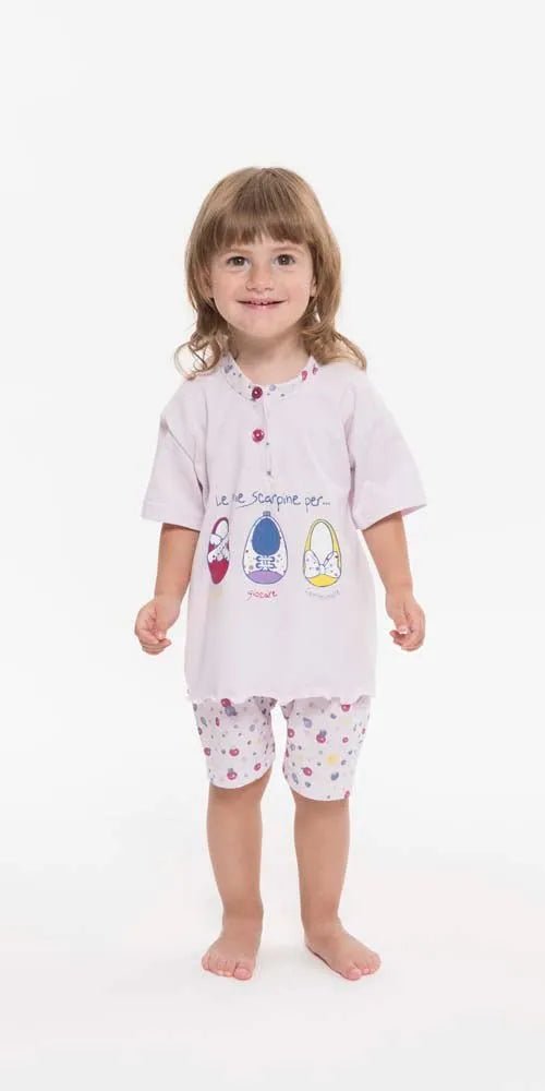 Pigiama Gary neonata bambina manica corta puro cotone jersey R15021