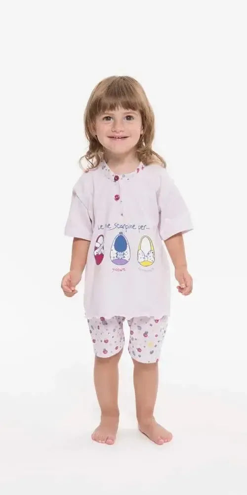 Pigiama Gary neonata bambina manica corta puro cotone jersey R15021