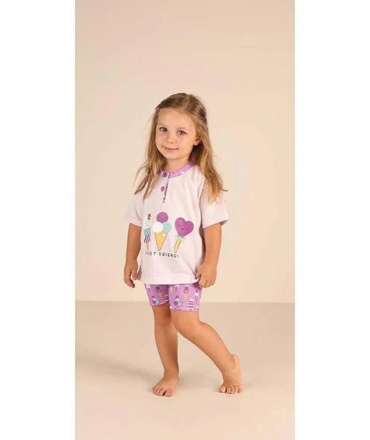 Pigiama Gary neonata bambina manica corta puro cotone jersey Z15022