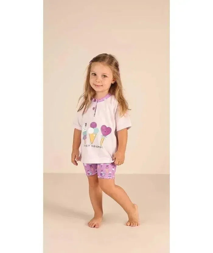 Pigiama Gary neonata bambina manica corta puro cotone jersey Z15022