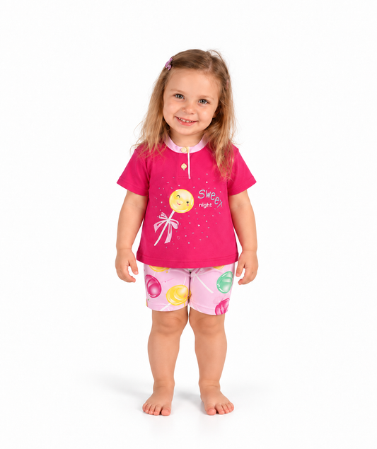 Pigiama Gary neonata bambina manica corta puro cotone jersey Z15024
