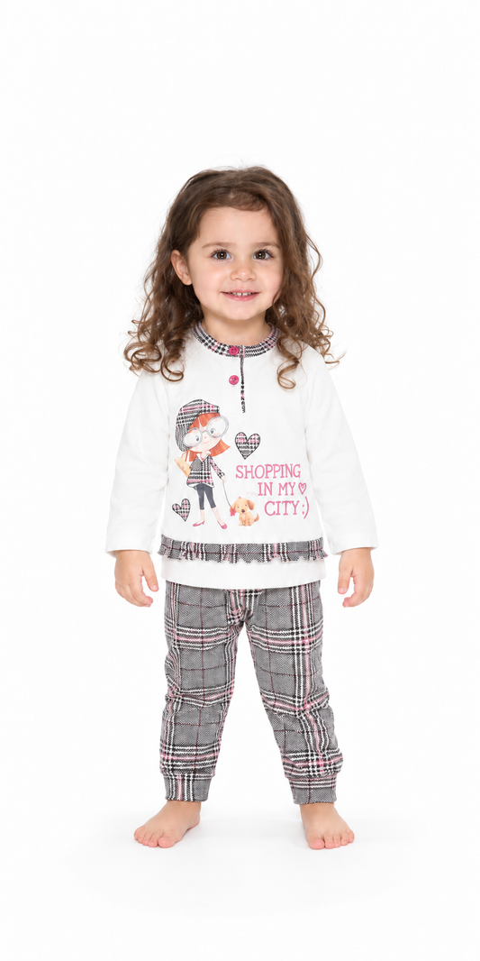 Pigiama Gary neonata interlock bambina Q10005