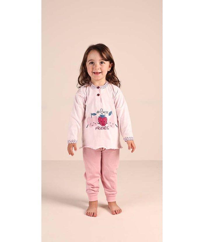 Pigiama Gary neonata manica lunga puro cotone jersey bambina 1090