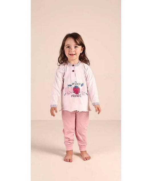 Pigiama Gary neonata manica lunga puro cotone jersey bambina 1090