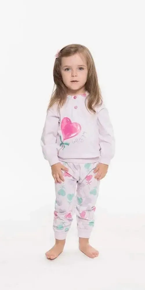 Pigiama Gary neonata manica lunga puro cotone jersey bambina R10002