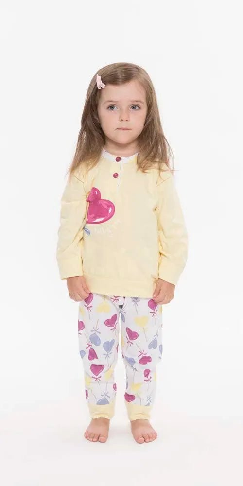 Pigiama Gary neonata manica lunga puro cotone jersey bambina R10002