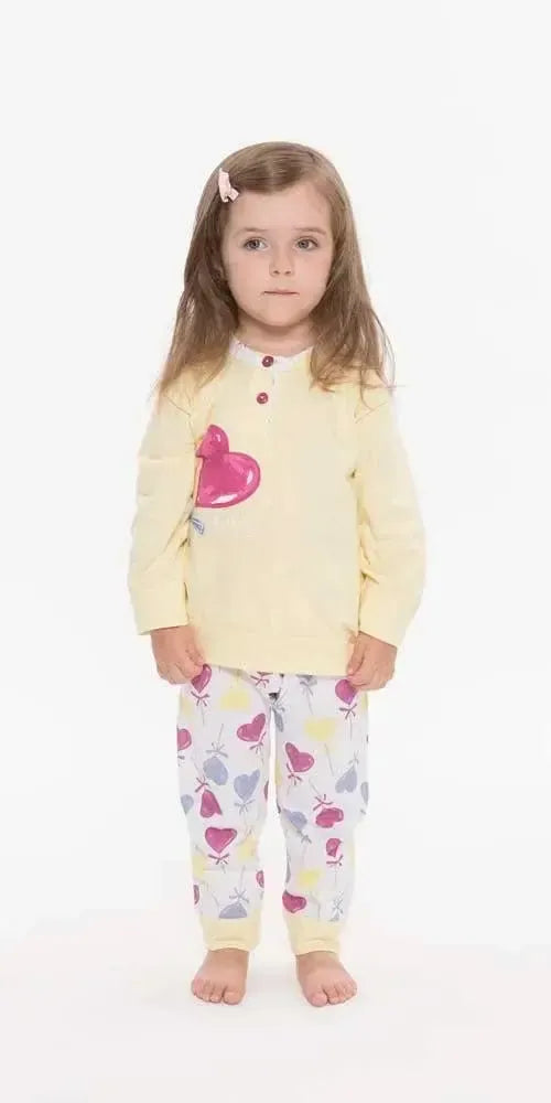 Pigiama Gary neonata manica lunga puro cotone jersey bambina R10002