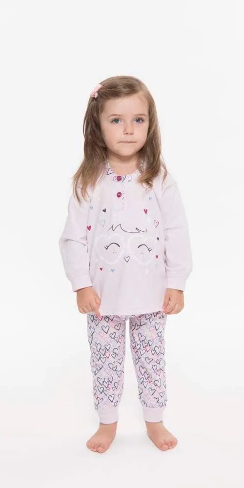 Pigiama Gary neonata manica lunga puro cotone jersey bambina R10006