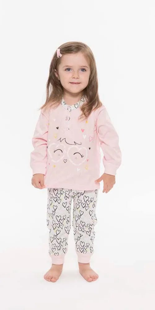 Pigiama Gary neonata manica lunga puro cotone jersey bambina R10006