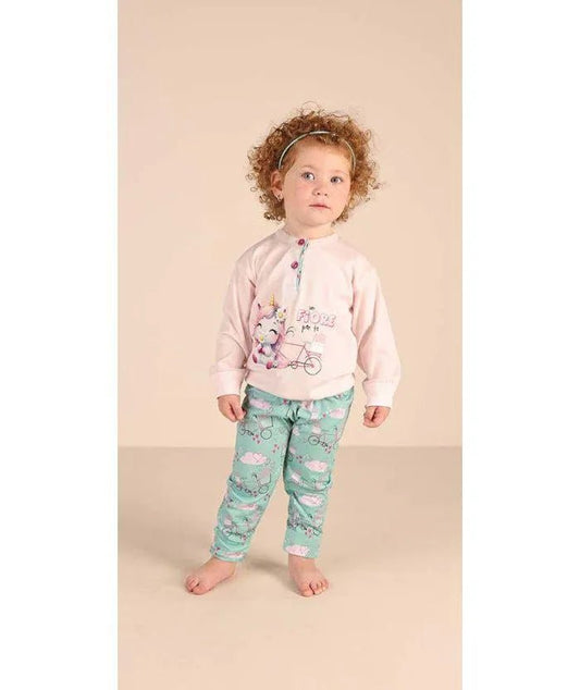 Pigiama Gary neonata manica lunga puro cotone jersey bambina Z10001