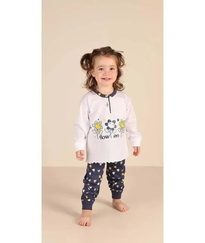 Pigiama Gary neonata manica lunga puro cotone jersey bambina Z10005