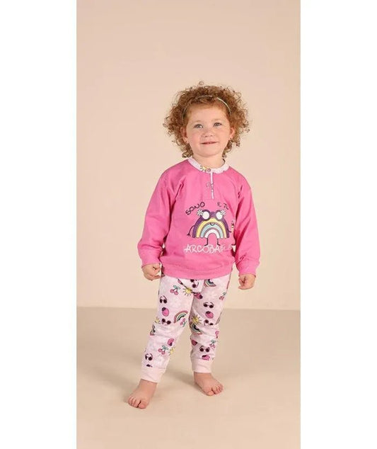 Pigiama Gary neonata manica lunga puro cotone jersey bambina Z10006