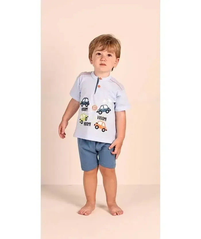 Pigiama Gary neonato bambino manica corta puro cotone jersey 1123