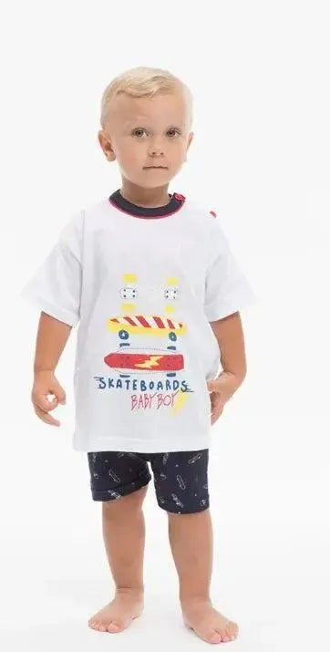 Pigiama Gary neonato bambino manica corta puro cotone jersey P15034