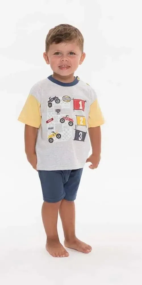 Pigiama Gary neonato bambino manica corta puro cotone jersey R15030