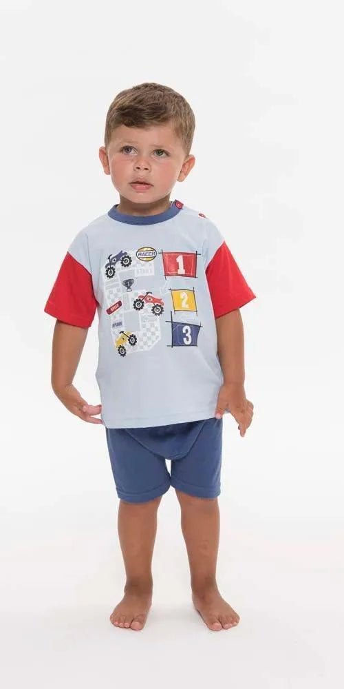 Pigiama Gary neonato bambino manica corta puro cotone jersey R15030