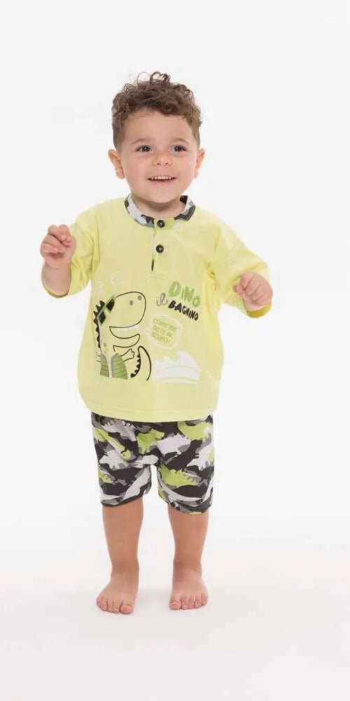 Pigiama Gary neonato bambino manica corta puro cotone jersey R15031