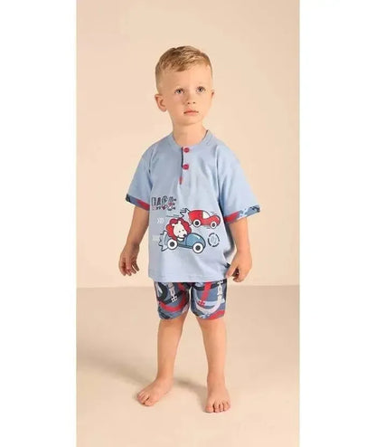 Pigiama Gary neonato bambino manica corta puro cotone jersey Z15032