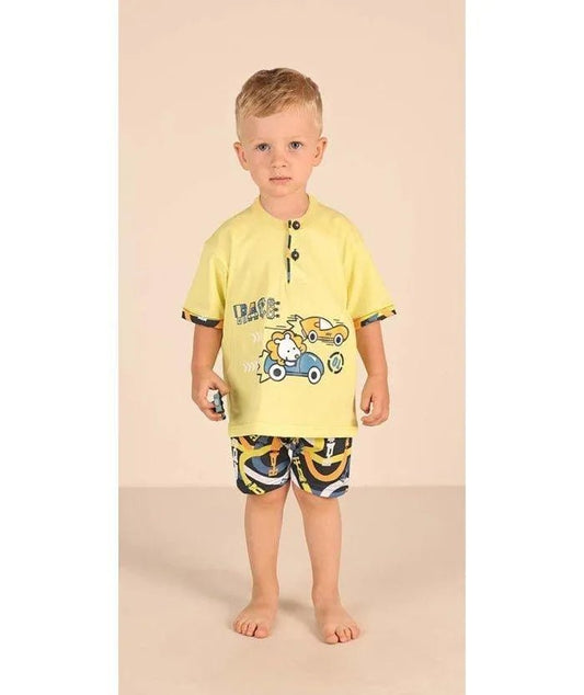 Pigiama Gary neonato bambino manica corta puro cotone jersey Z15032