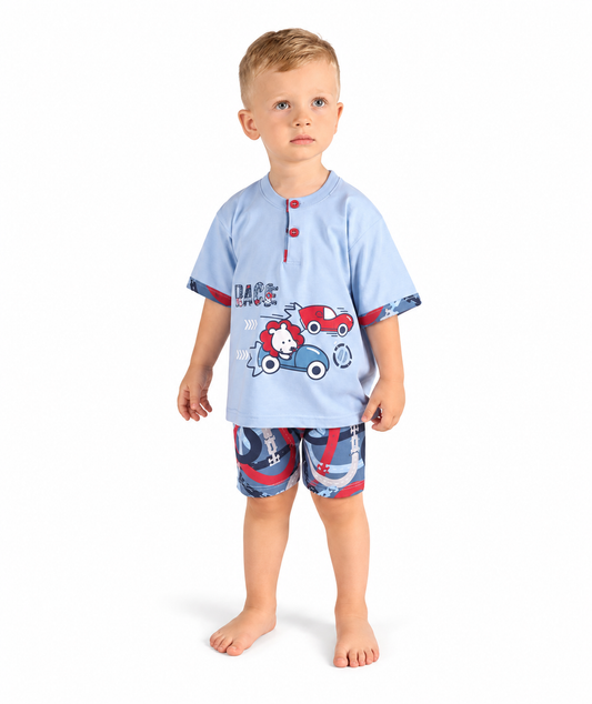 Pigiama Gary neonato bambino manica corta puro cotone jersey Z15032