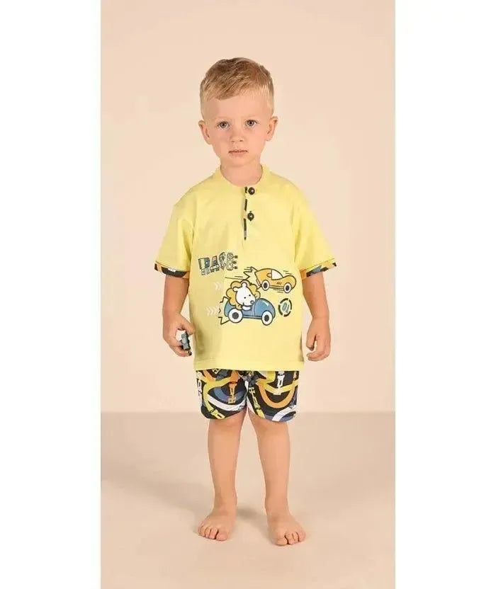 Pigiama Gary neonato bambino manica corta puro cotone jersey Z15032