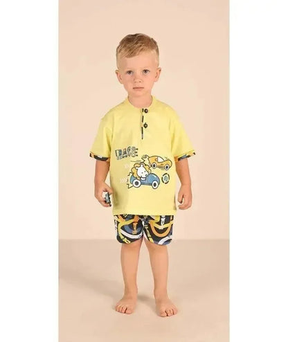 Pigiama Gary neonato bambino manica corta puro cotone jersey Z15032