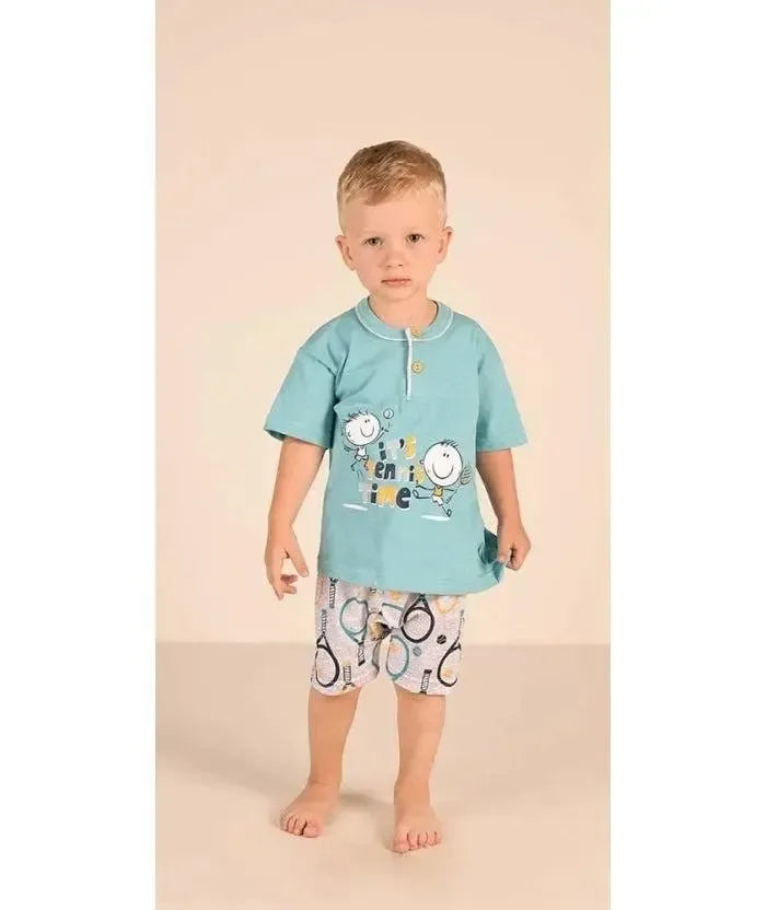 Pigiama Gary neonato bambino manica corta puro cotone jersey Z15033