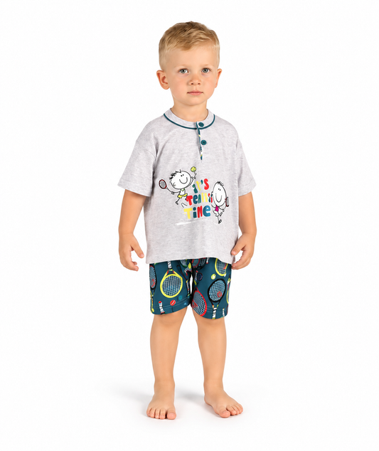 Pigiama Gary neonato bambino manica corta puro cotone jersey Z15033