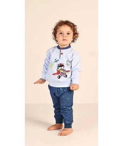 Pigiama Gary neonato bambino manica lunga puro cotone jersey 1105