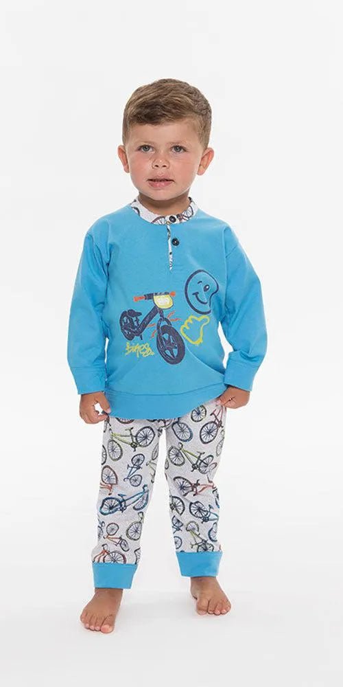 Pigiama Gary neonato bambino manica lunga puro cotone jersey R10011