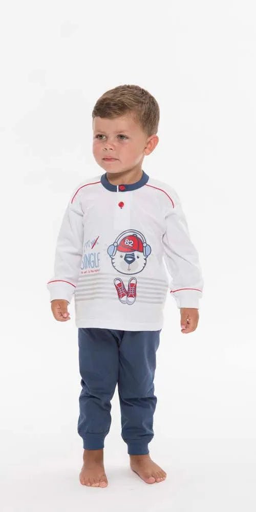 Pigiama Gary neonato bambino manica lunga puro cotone jersey R10013