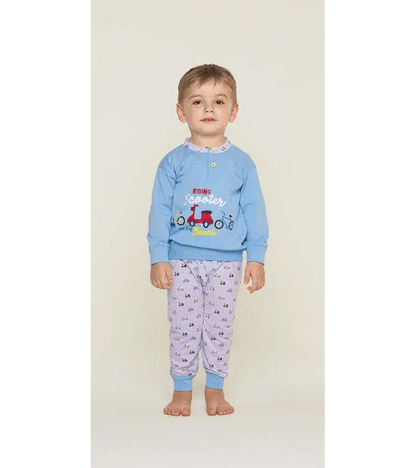 Pigiama Gary neonato bambino manica lunga puro cotone jersey U10010