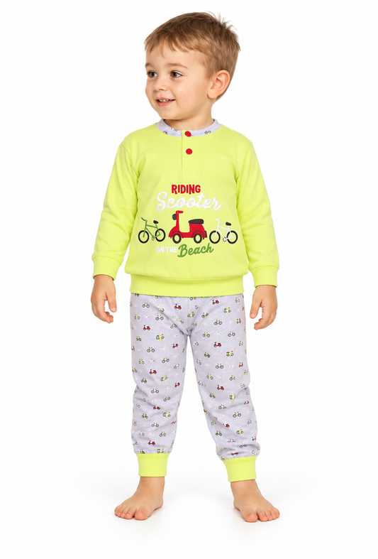 Pigiama Gary neonato bambino manica lunga puro cotone jersey U10010