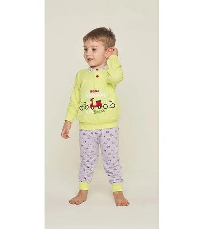 Pigiama Gary neonato bambino manica lunga puro cotone jersey U10010